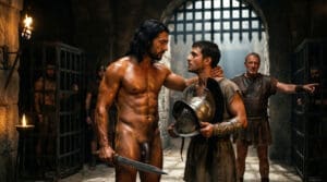 NUBRONZE gay gladiators — Spartacus and the slave