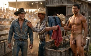 NUBRONZE gay cowboys — rodeo entry