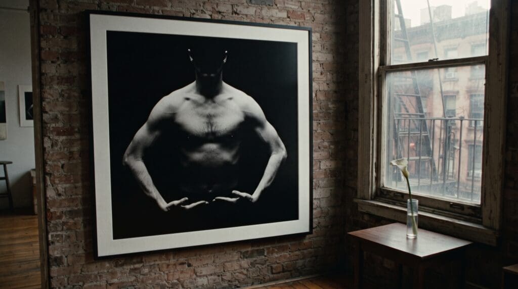 NUBRONZE Robert Mapplethorpe — a silkscreen print in a SoHo loft, 1970s