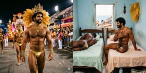 NUBRONZE gay latino — a dancer singled out at Carnival